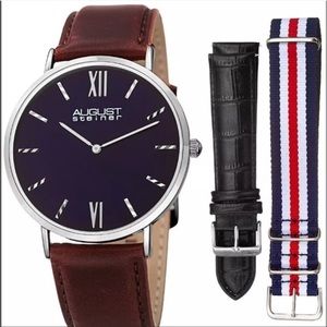 August Steiner Men’s Interchangeable Strap Watch